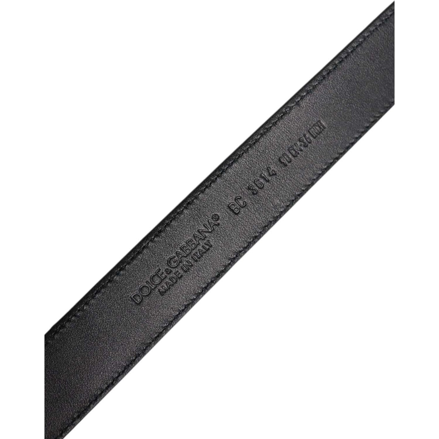 Dolce & Gabbana Black Calf Leather Classic Metal Buckle Belt BEL9343-90