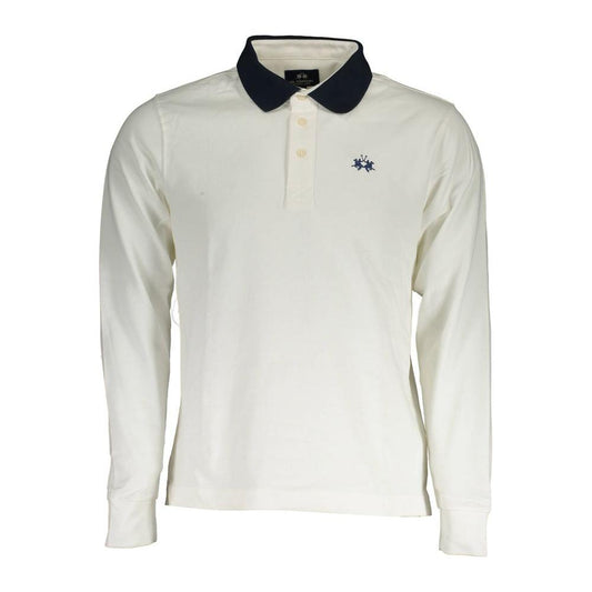 La Martina White Cotton Men Polo Shirt La Martina Light Gray