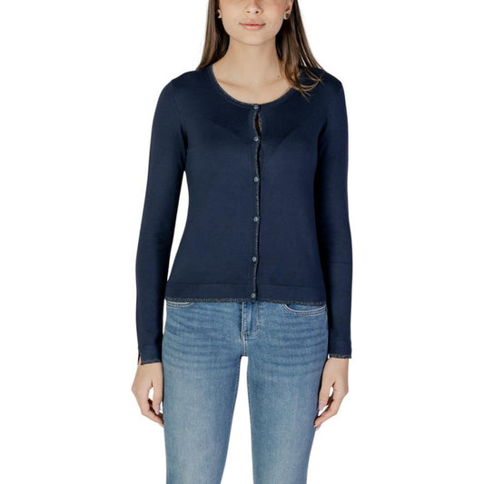 Liu Jo women's blue viscose cardigan from the Spring/Summer collection, featuring button-front design, 80% viscose, 20% polyamide.