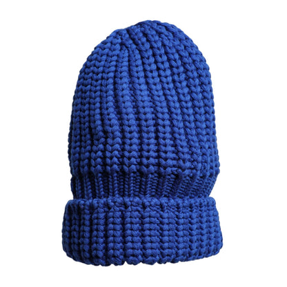 Dolce & Gabbana Blue Wool Knitted Winter Beanie Hat