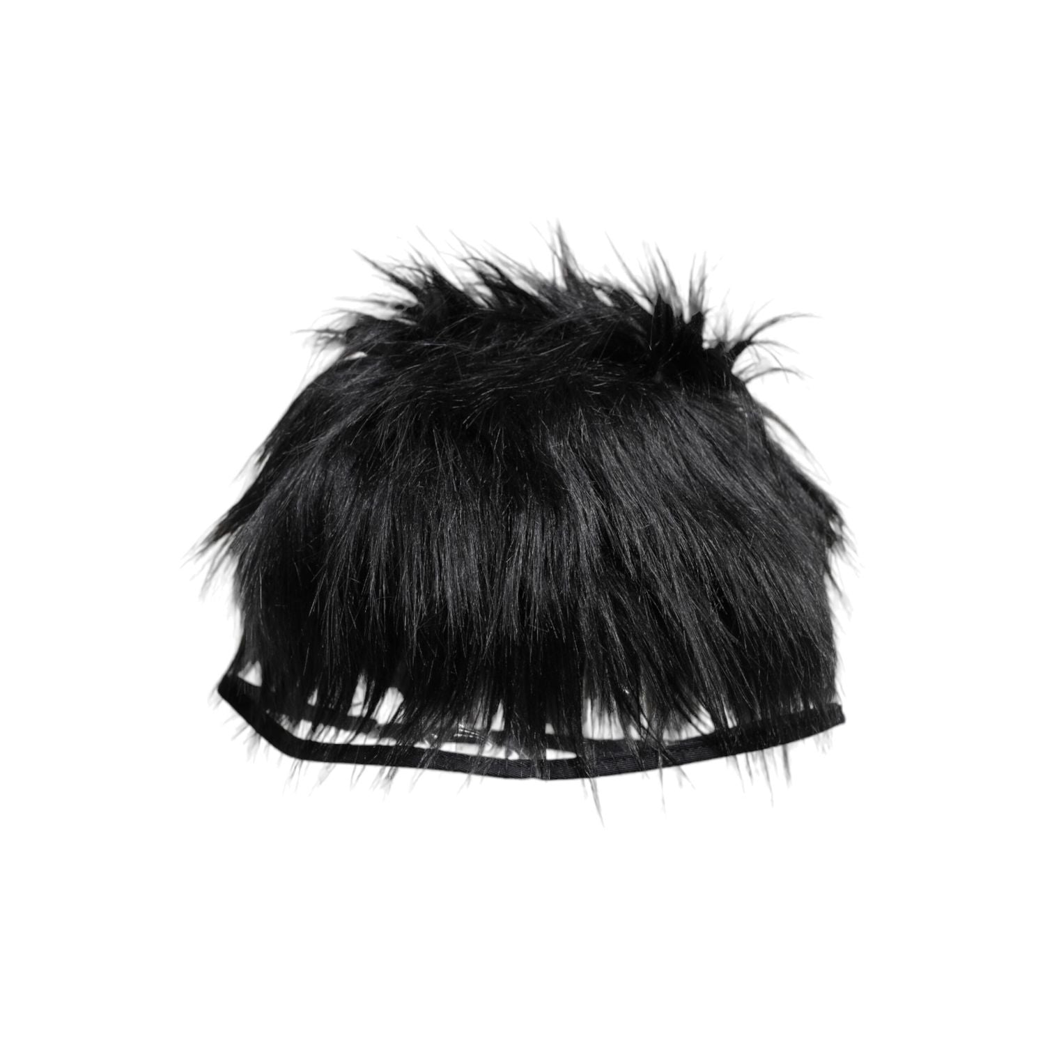 Dolce & Gabbana Black Faux Fur Bucket Hat