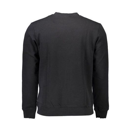 Napapijri Black Cotton Men Sweater Napapijri Dark Slate Gray