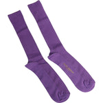 Dolce & Gabbana Purple Cotton Logo Over The Calf Socks SCS2243-L