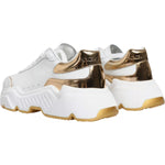 Dolce & Gabbana White Gold Daymaster Low Top Sneakers Shoes LA11770#5-41