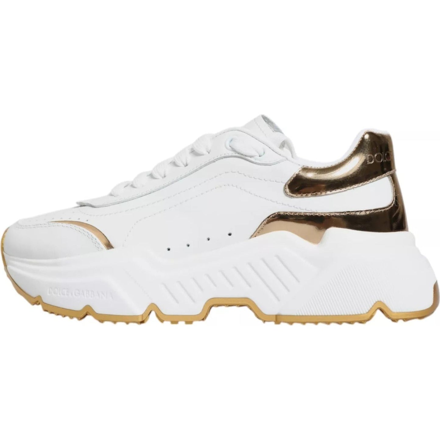 Dolce & Gabbana White Gold Daymaster Low Top Sneakers Shoes LA11770#5-41