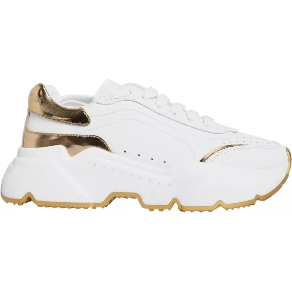Dolce & Gabbana White Gold Daymaster Low Top Sneakers Shoes LA11770#5-41