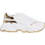 Dolce & Gabbana White Gold Daymaster Low Top Sneakers Shoes LA11770#5-41
