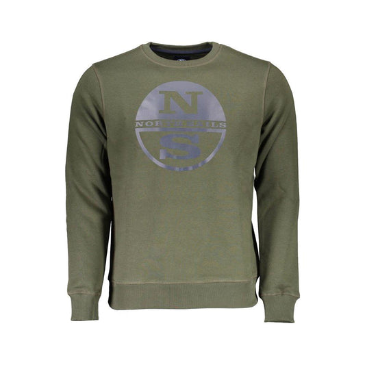 North Sails Green Cotton Men Sweater North Sails Dim Gray