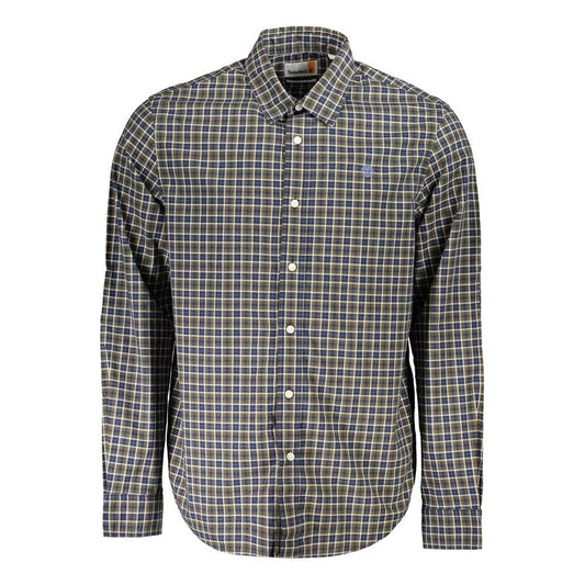 Timberland Blue Cotton Shirt Timberland Dim Gray