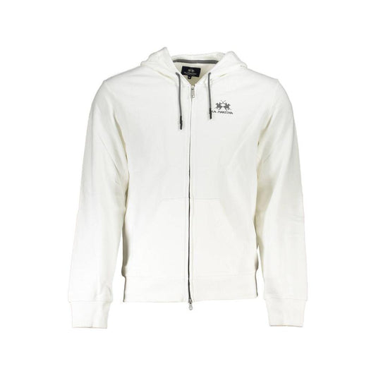 La Martina White Cotton Men Sweater La Martina Beige