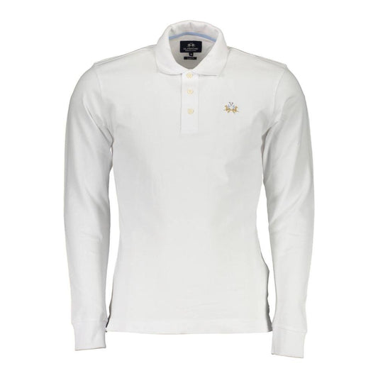 La Martina Elegant Slim Fit Polo with Embroidery Details La Martina Light Gray