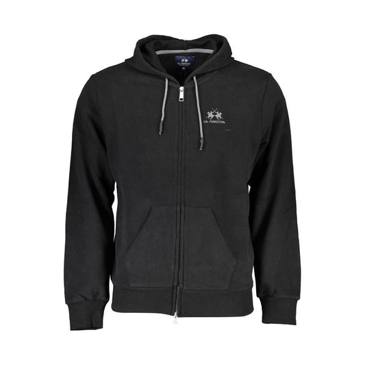 La Martina Black Cotton Men Sweater La Martina Dark Slate Gray