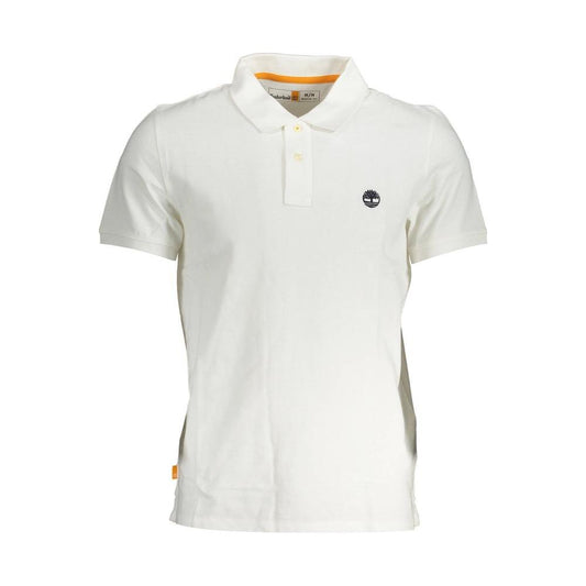 Timberland White Cotton Men Polo Shirt Timberland Light Gray