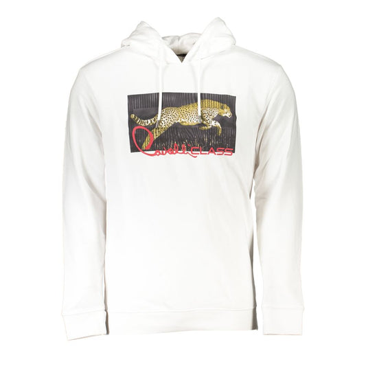 Cavalli Class White Cotton Men Sweater Cavalli Class White Smoke