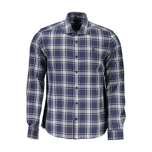 North Sails Blue Cotton Men Shirt North Sails Dim Gray