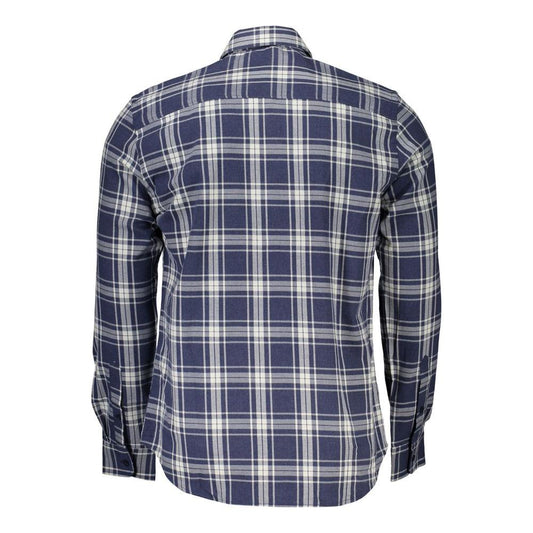 North Sails Blue Cotton Men Shirt North Sails Dim Gray