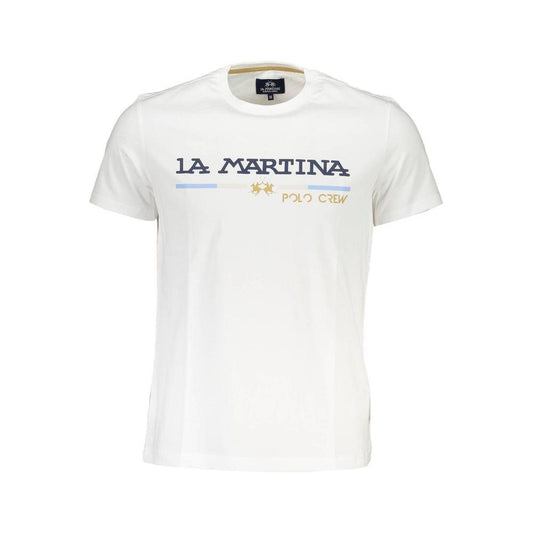 La Martina White Cotton Men T-Shirt La Martina White Smoke