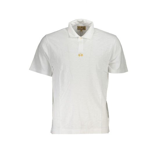 La Martina Pristine Cotton Polo with Chic Embroidery La Martina Light Gray