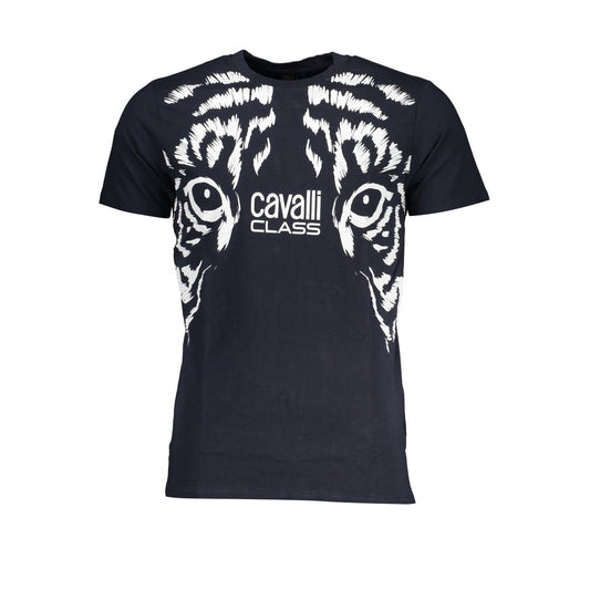 Cavalli Class Blue Cotton T-Shirt Cavalli Class Dark Slate Gray