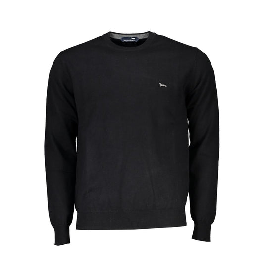 Harmont & Blaine Elegant Crew Neck Embroidered Sweater Harmont & Blaine Black