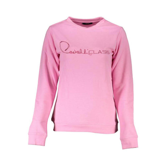 Cavalli Class Pink Cotton Sweater Cavalli Class Light Pink