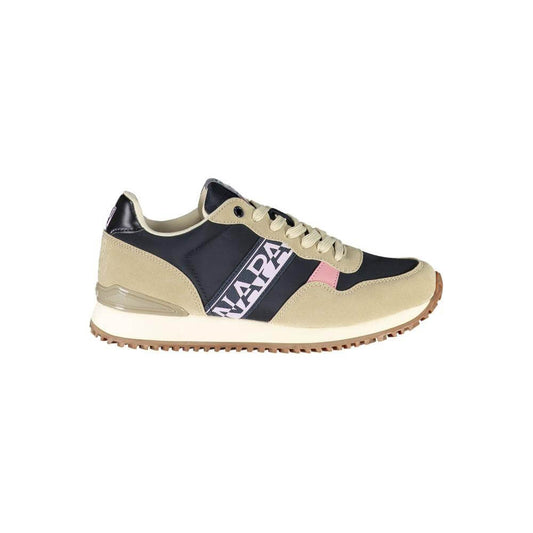 Napapijri Beige Lace-Up Sneakers with Contrasting Details Napapijri Dark Slate Gray