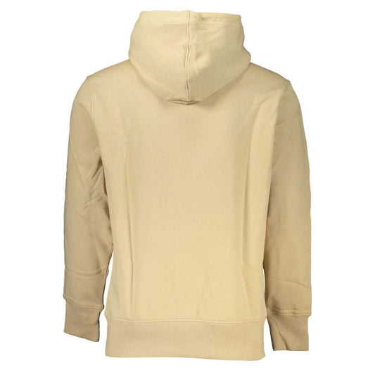 Calvin Klein Beige Brushed Cotton Hooded Sweatshirt Calvin Klein Tan