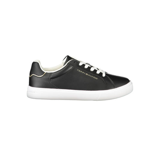 Tommy Hilfiger Black Leather Women Sneaker Tommy Hilfiger Dark Slate Gray