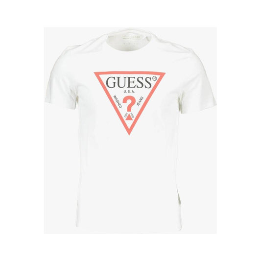 Guess Jeans White Cotton Men T-Shirt Guess Jeans White Smoke