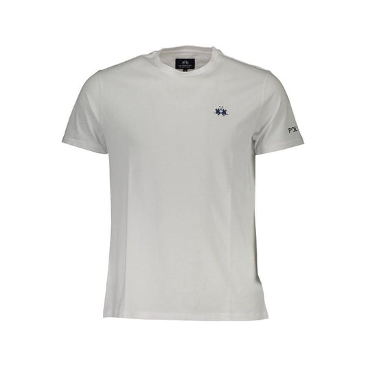La Martina White Cotton Men T-Shirt La Martina Gray