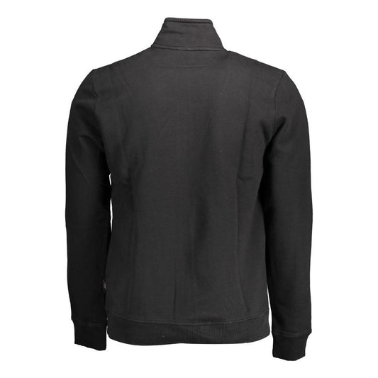 Napapijri Black Cotton Men Sweater Napapijri Dark Slate Gray