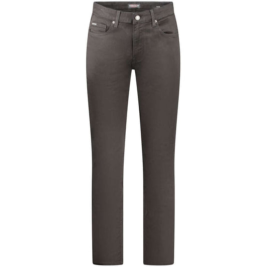 Guess Jeans Black Cotton Men Slim Jean Guess Jeans Dark Slate Gray