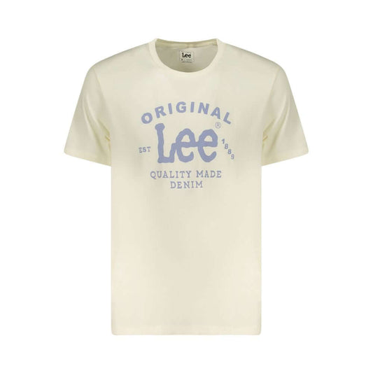 Lee Beige Cotton Men T-Shirt Lee Light Gray