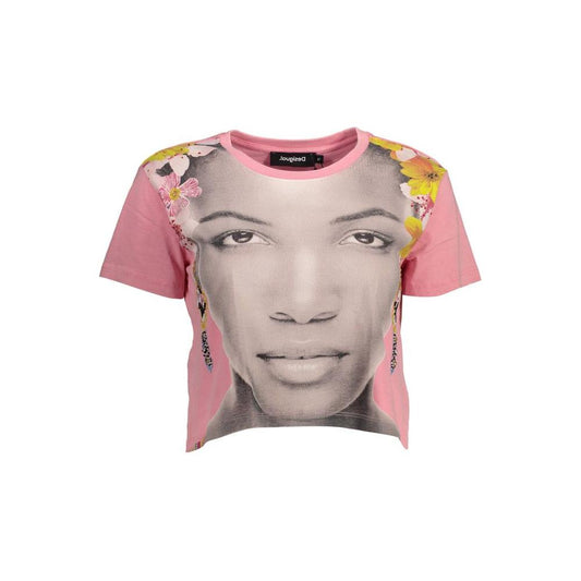 Desigual Pink Cotton Women Top Desigual Rosy Brown