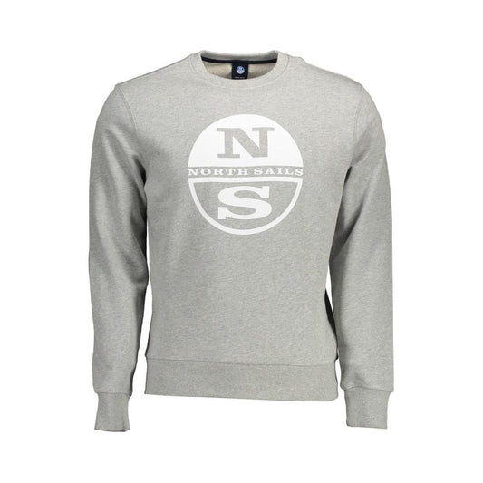 North Sails Gray Cotton Men Sweater North Sails Gray