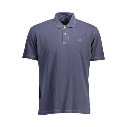 Gant Blue Cotton Men Polo Shirt Gant Dim Gray