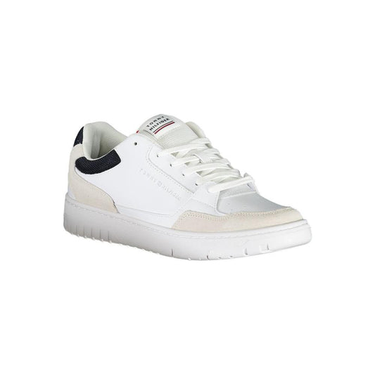 Tommy Hilfiger White Polyethylene Men Sneaker Tommy Hilfiger Light Gray