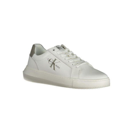 Calvin Klein White Leather Men Sneaker Calvin Klein Gray