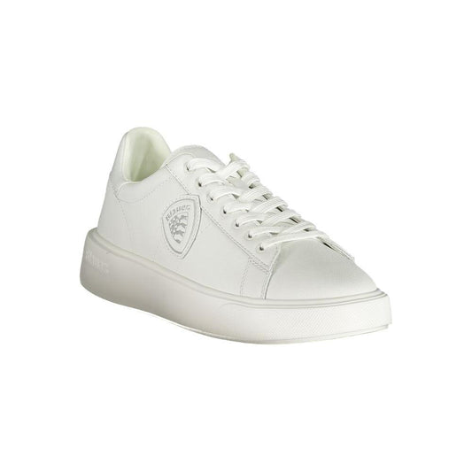 Blauer White Leather Men Sneaker Blauer Light Gray