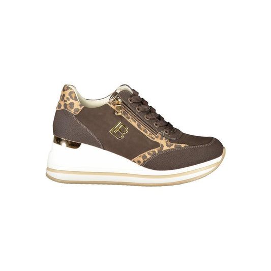 Laura Biagiotti Brown Polyester Women Sneaker Laura Biagiotti Dim Gray