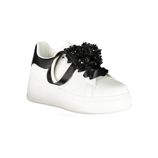 Laura Biagiotti White Polyester Women Sneaker Laura Biagiotti Beige