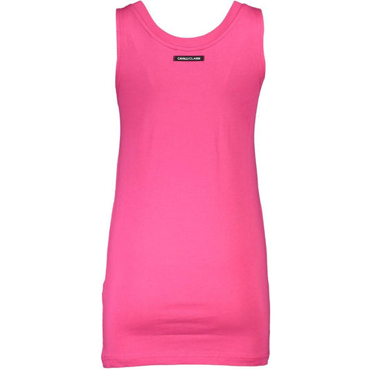 Cavalli Class Pink Cotton Women Tank Top
