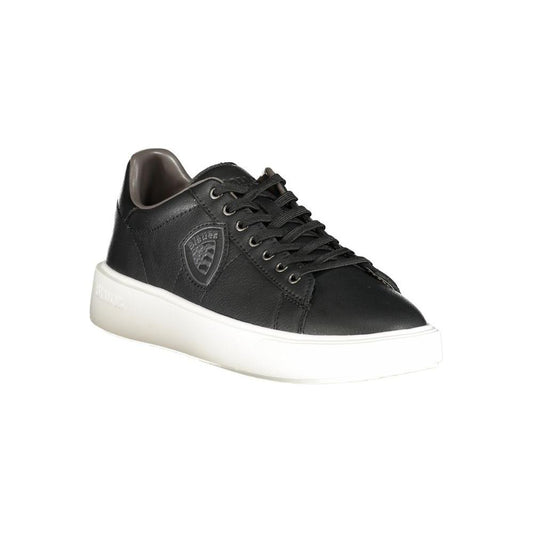 Blauer Black Leather Men Sneaker