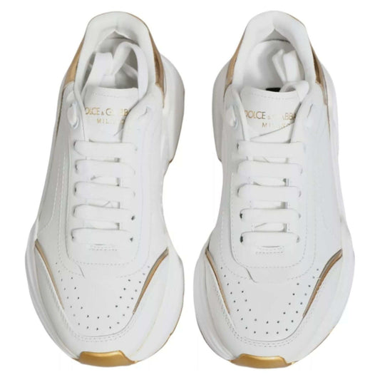 Dolce & Gabbana White Gold Daymaster Low Top Sneakers Shoes