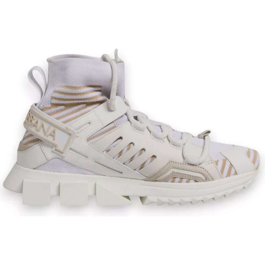 Dolce & Gabbana White Sorrento Socks Trekking Sneakers Shoes
