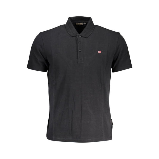 Napapijri Black Cotton Men Polo Shirt