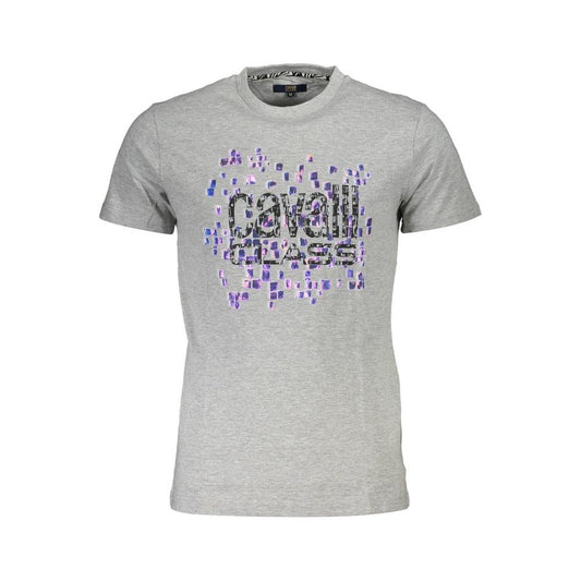 Cavalli Class Gray Cotton Men T-Shirt