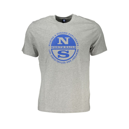 North Sails Gray Cotton Men T-Shirt