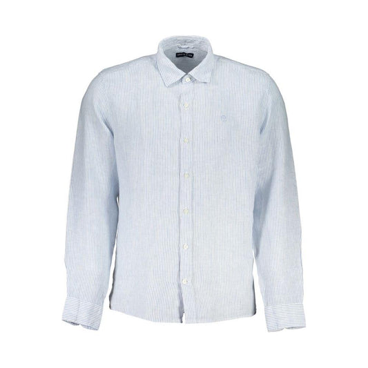 North Sails Light Blue Linen Men Shirt