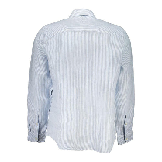 North Sails Light Blue Linen Men Shirt